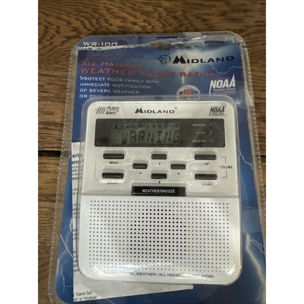 Midland WR-100 All Hazards Weather Alert Radio NOAA Public Alert - New Open Box